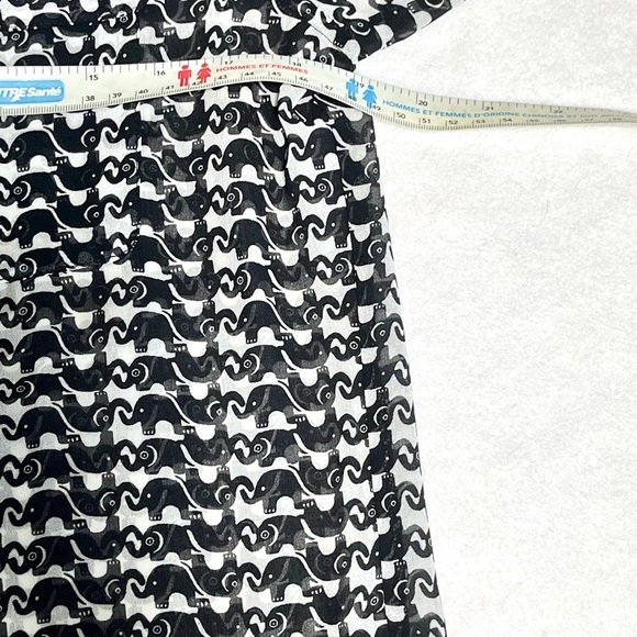 Sheer Elephants black and white blouse new w/out tags , Elephant blouse see thru - Picture 8 of 11